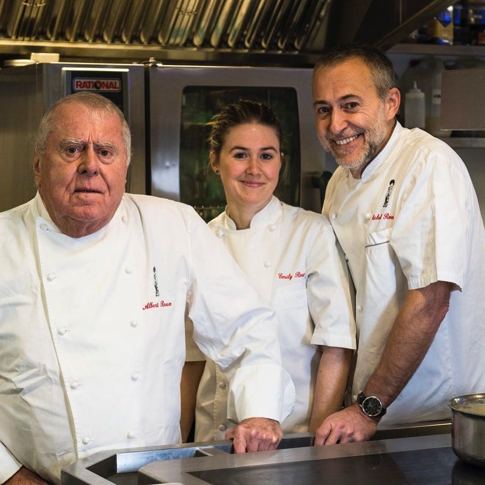 Albert Roux con Michel Jr ed Emily